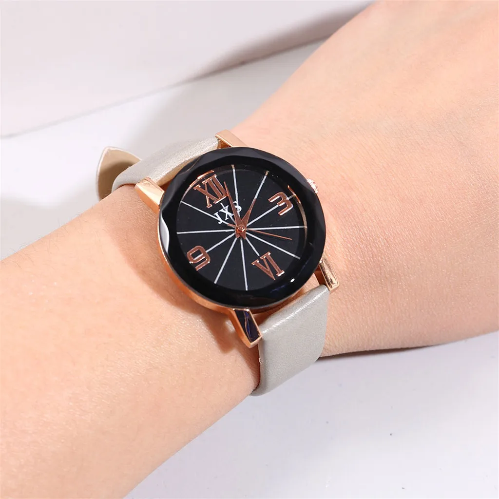 

Women Fashion Luxury Leisure Set Auger Leather Steel Quartz Watch