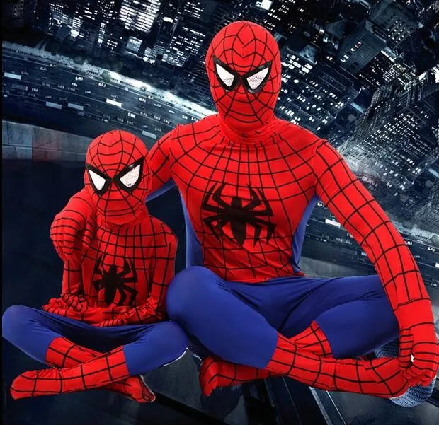 Red Black Spiderman Costume Spider Man Suit Spider-man Costumes Adults Children Kids Spider-Man Cosplay Clothing -