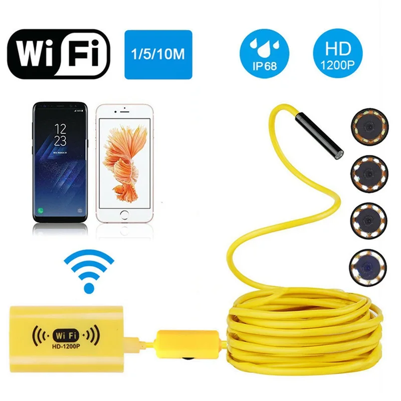 VicTsing 1m WiFi Endoscope Camera Wifi Soft Cable IP68 Waterproof 8 LED Inspection Camera 16001200 HD Camera for iPhone Android (7)