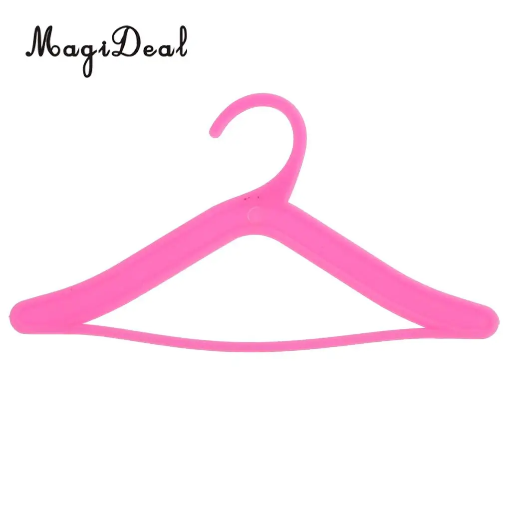 MagiDeal Cute 20Pcs/Lot Plastic 7.2cm Doll Clothes Hangers for Hanging Dolls Cloth Dress Skirts Pants Collection Accessories