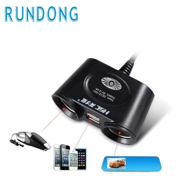 2017 tiptop новый двойной разъем 2 Way USB Порты и разъёмы автомобиля Зарядное устройство