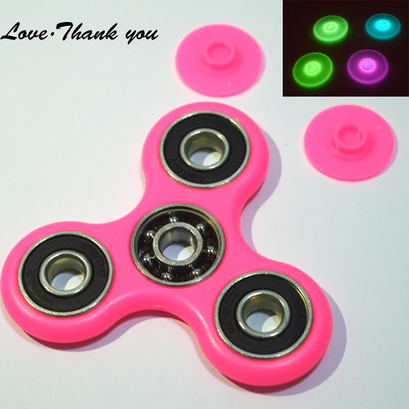 

Mini Luminous ABS toys 608 precise bearing fidget spinner Anti Stress Tri-spinner Wheel Hand spinner Autism Vent Fidget spinner