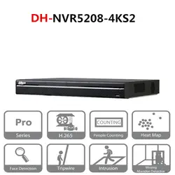 Оригинальный DH NVR 8-канальный 1U 4 К и H.265 Pro NVR Поддержка 2HDD Onvif NVR5208-4KS2 сети видео Регистраторы