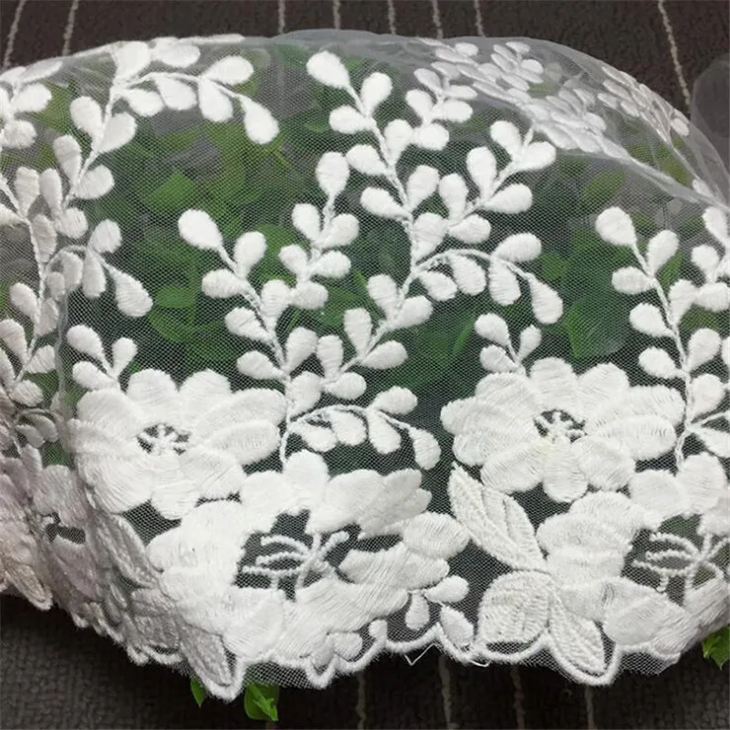 1Yd 35 см цвет слоновой кости/Искусственная вышивка украшение шитье Бесплатная