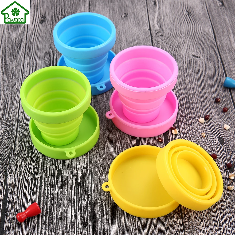 

Candy Color Silicone Retractable Folding Water Cups Portable Collapsible Outdoor Camping Hiking Travel Mug Coffee Tea Drinks Cup
