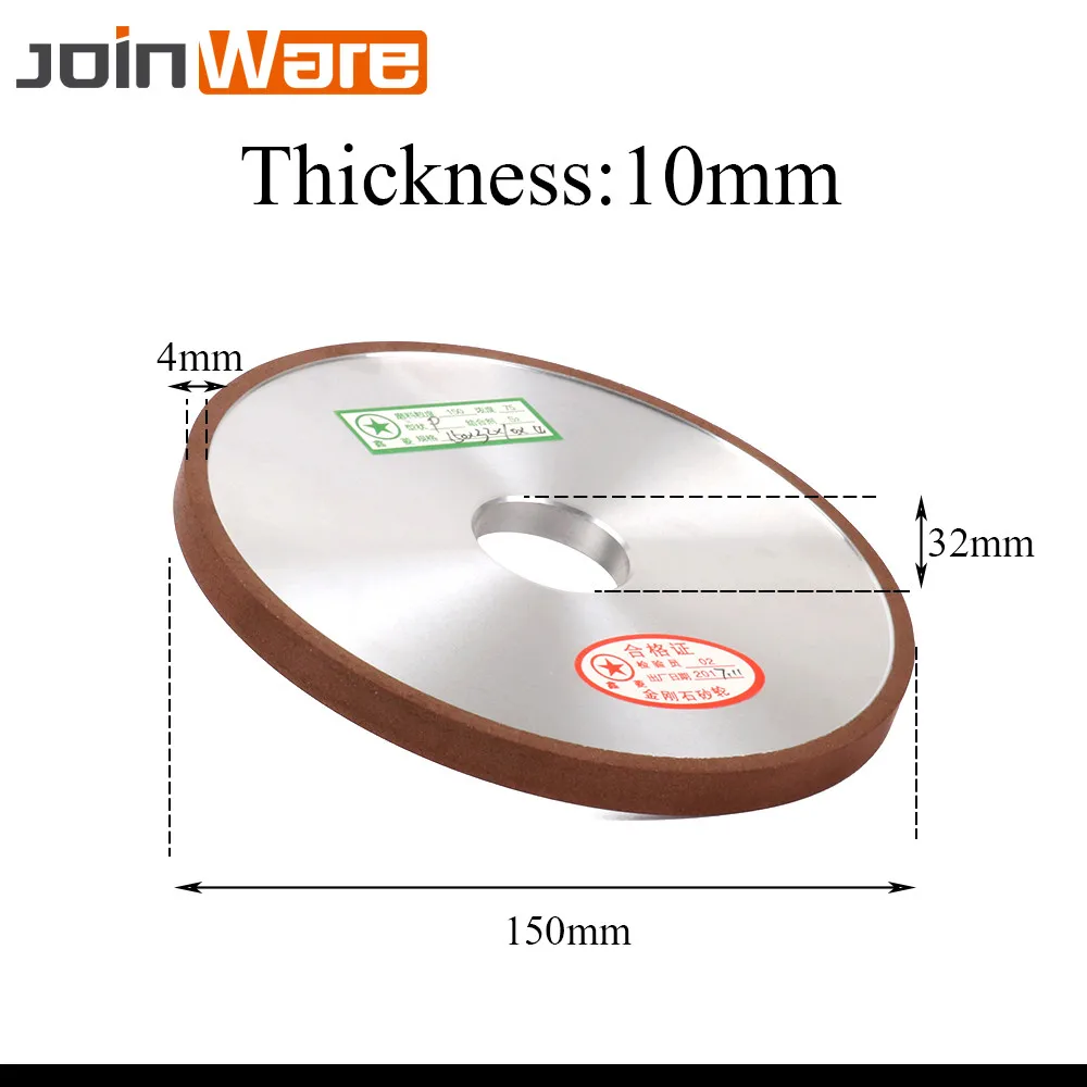 150 мм Алмазный шлифовальный круг плоский полимерный скрепляющий шлифовальный диск для фрезерного резака точилка абразивный роторный инструмент 150x32x10x4 мм 6 дюймов