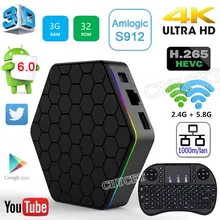 T95Z Plus Smart Android TV Box Amlogic S912 Octa core RAM 3GB ROM 32GB TV BOX Android 6.0 WiFi H.265 4K Media Player Set-top Box