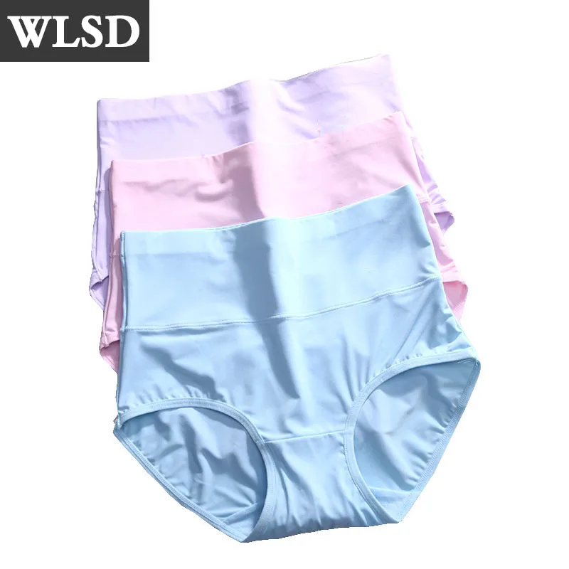 

WLSD 4PCS/lot Summer Seamless Underwear Ice Silk Breathable Briefs for Women Soft High Waist Panties Lady Pants Sexy Lingerie