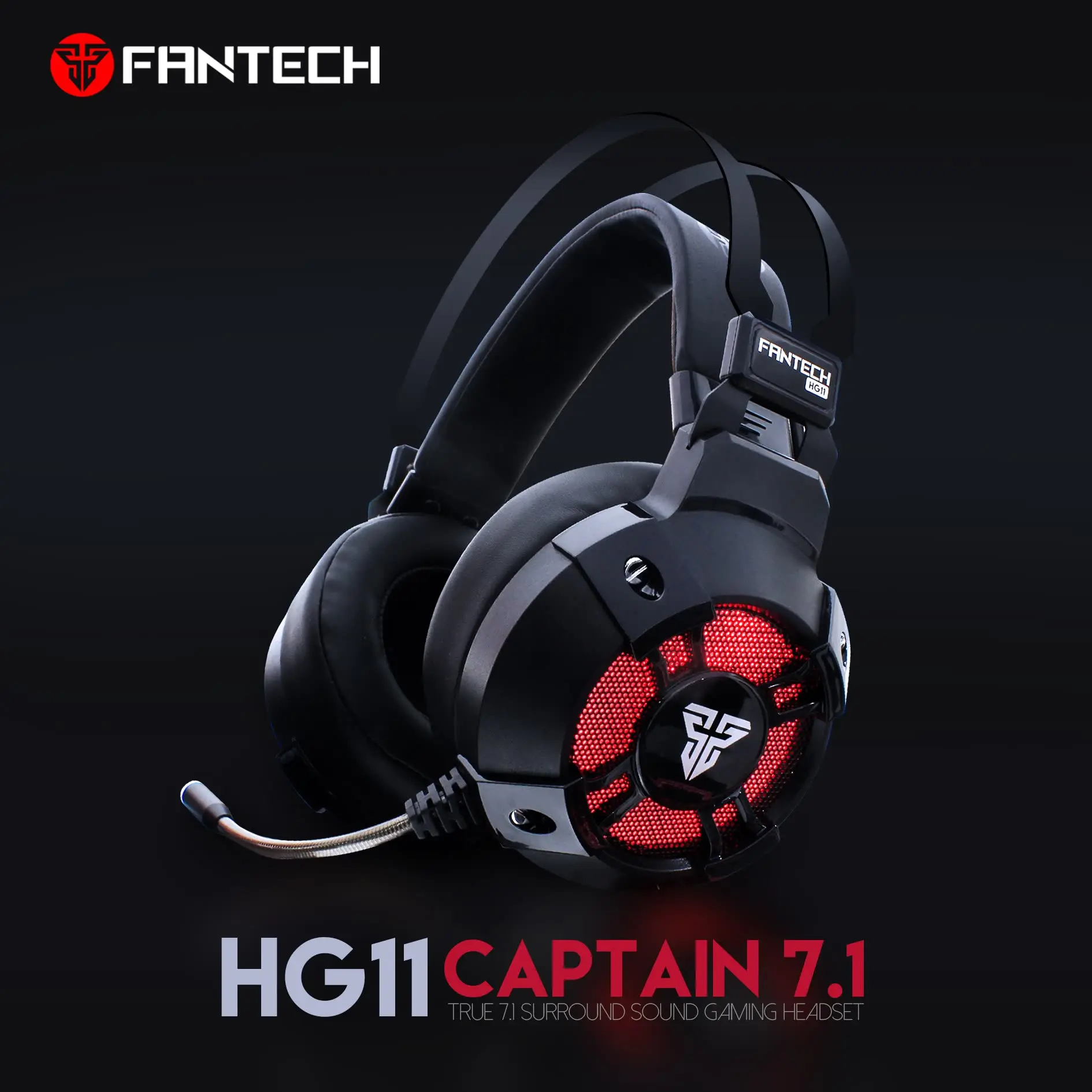 Fantech HG11 игровые гарнитуры большие наушники со световым микрофоном стерео наушники с супер басами для компьютера геймера ноутбука PS4 X-BOX