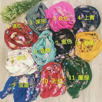 

2016 New Fashion Embroidery Flower Scarf Women Long Flower Floral Scarves Wrap Muslim Hijab Women Scarf Free Shipping