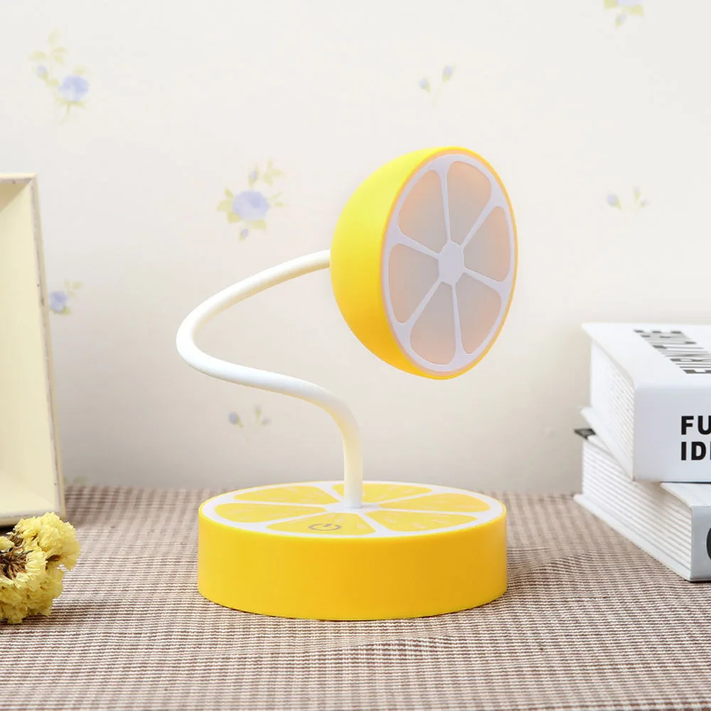 

Lovely Fruits Touch Table Lamp Children Students USB Touch The Switch Led Sensor Lights 220v Yellow Purple Orange Three-color