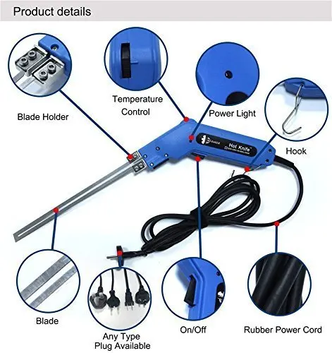 Hot Knife Foam Heat Cutter Kit, Handheld Heat Cutter, Styrofoam Cutter Polyurethane Polyethylene Polyester Polyether with blade Hot Knife Foam Heat Cutter Kit, Handheld Heat Cutter, Styrofoam Cutter Polyurethane Polyethylene Polyester Polyether with blade