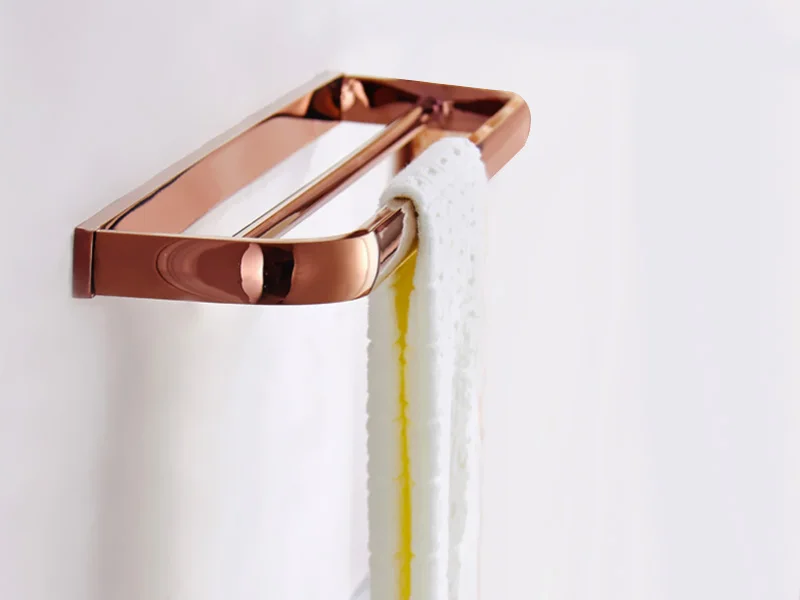 double towel bar rose gold 4