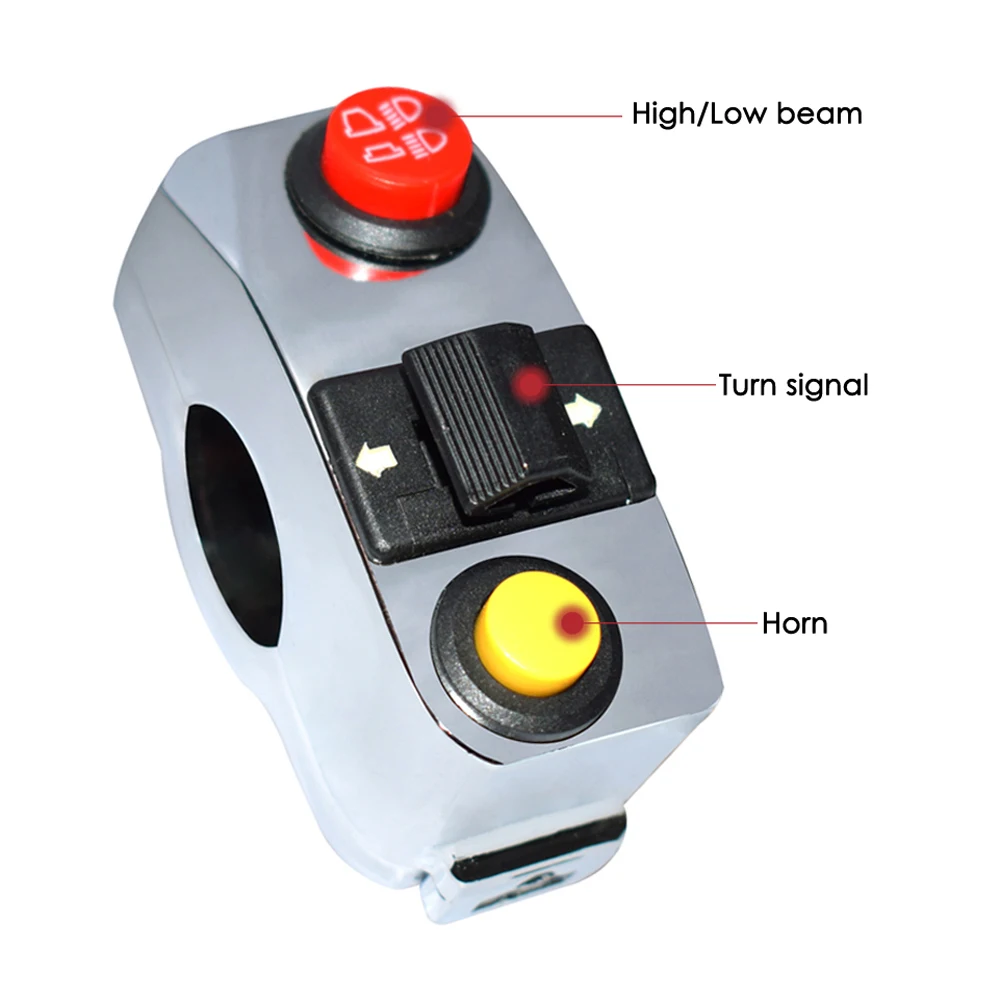 Хромированные Серебристые переключатели для мотоциклов 7/" 22 мм крепление на руль фары переключатель сигнала поворота