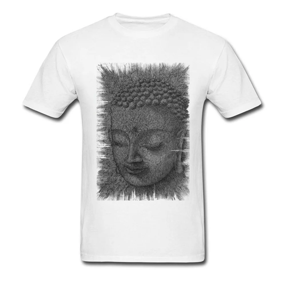 Buddha 100% Cotton Men's Short Sleeve Tops Shirts Funny Summer/Autumn Top T-shirts Group Top T-shirts Newest O-Neck Buddha white