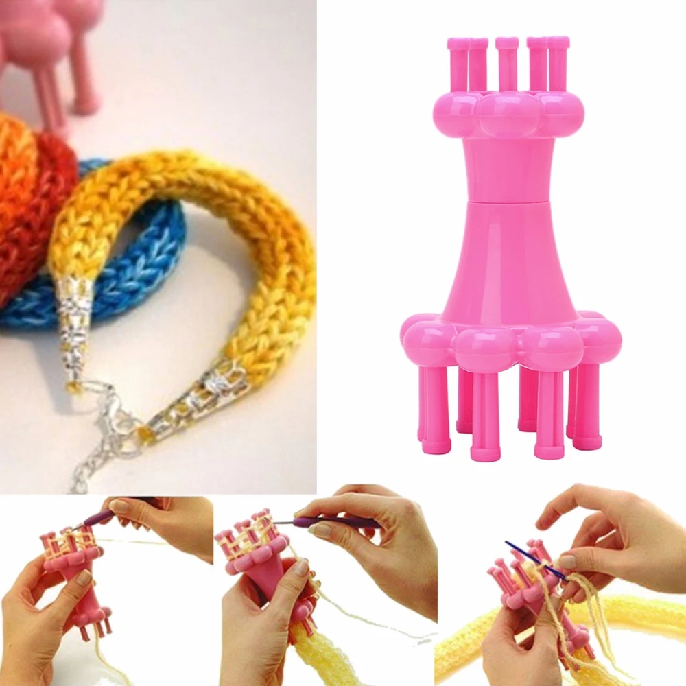 Rope Braiding Knitting Spool Loom Knitter Maker Scarves Straps Diy Maker Loom Knitting Knitter Machine Accessory Knit Loom Brazilian Wool Spool Knitter Twine C Plastic Card Punch