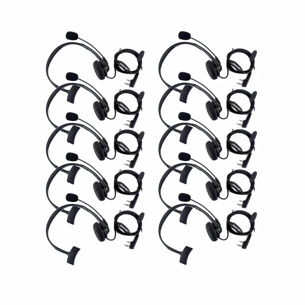 

10pcs Retevis 2 PIN Headset PTT Mic Headphone Walkie Talkie Accessories For Kenwood For Baofeng UV5R 888S Retevis For TYT C9009A