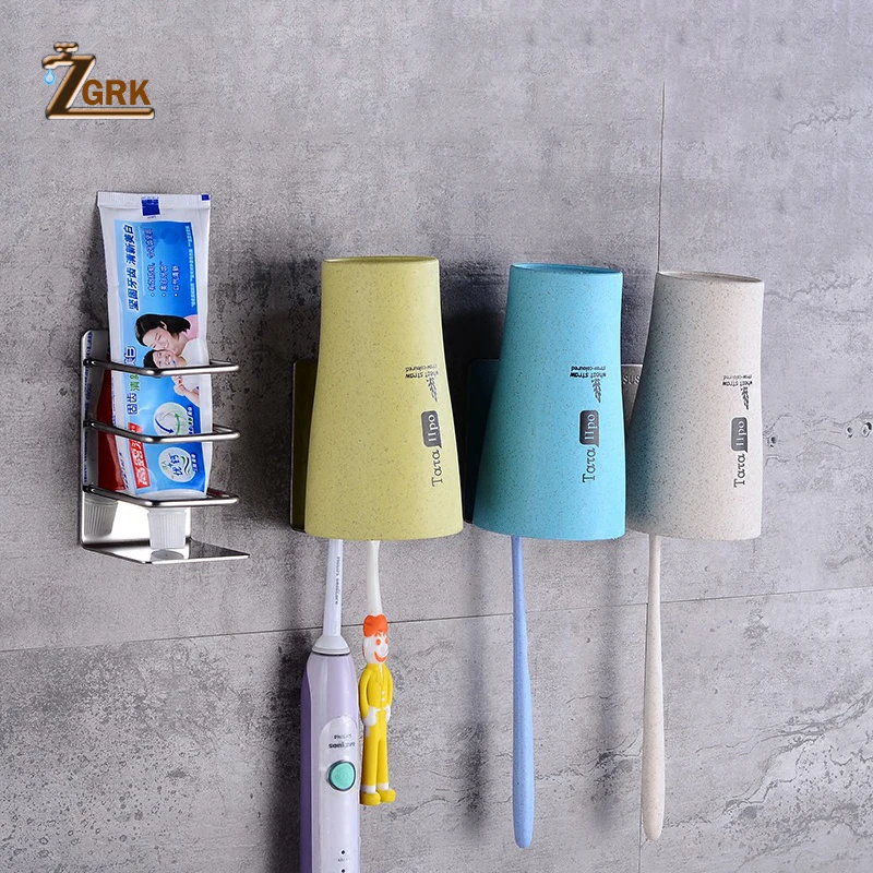 

ZGRK Bathroom Accessories Toothbrush Holder Wall Suction Cups Shower Holder Sucker Toothbrush Holder Suction Hooks Bathroom Set