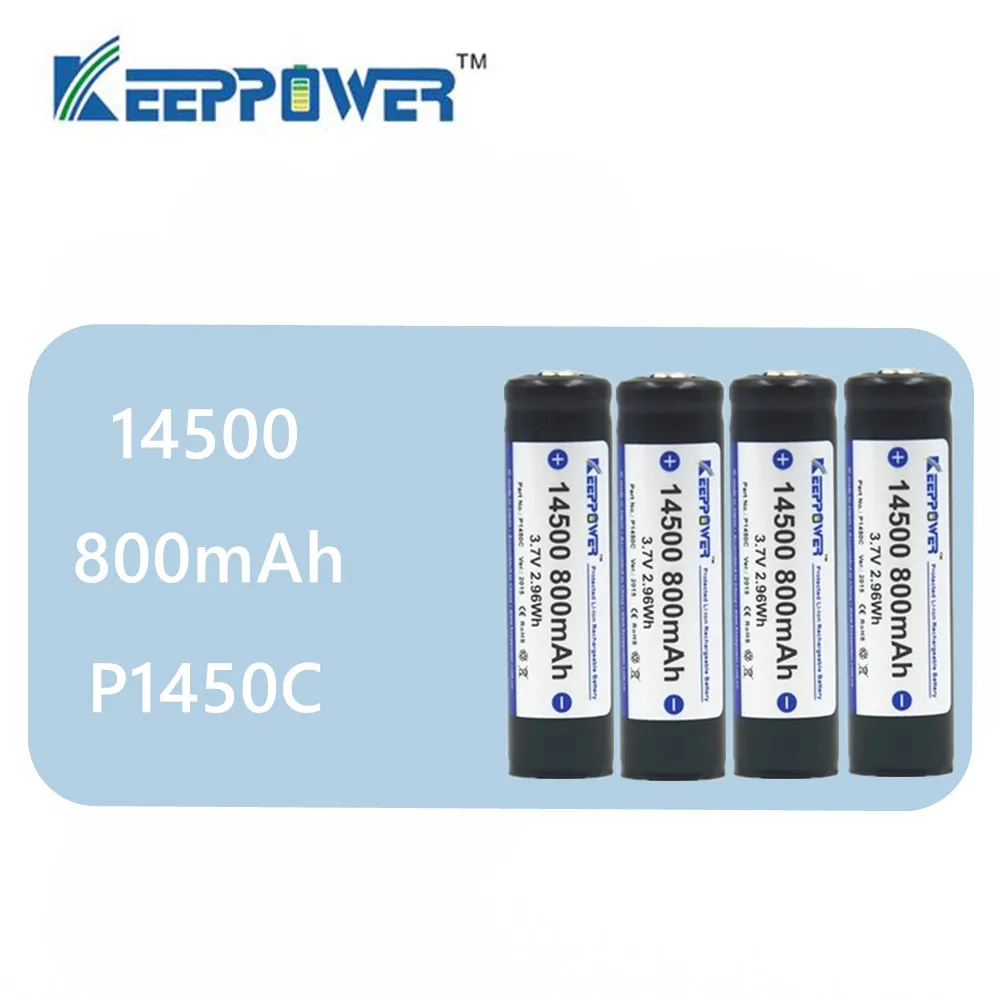 4 шт. 100% оригинал KeepPower 14500 батарея 800 мАч защищенные батареи 3 7 v литий ионный