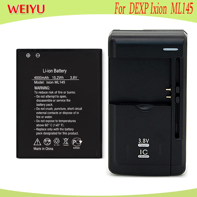 WEIYU 1PCS +Universal Charger 4000mAh battery For DEXP Ixion ML145