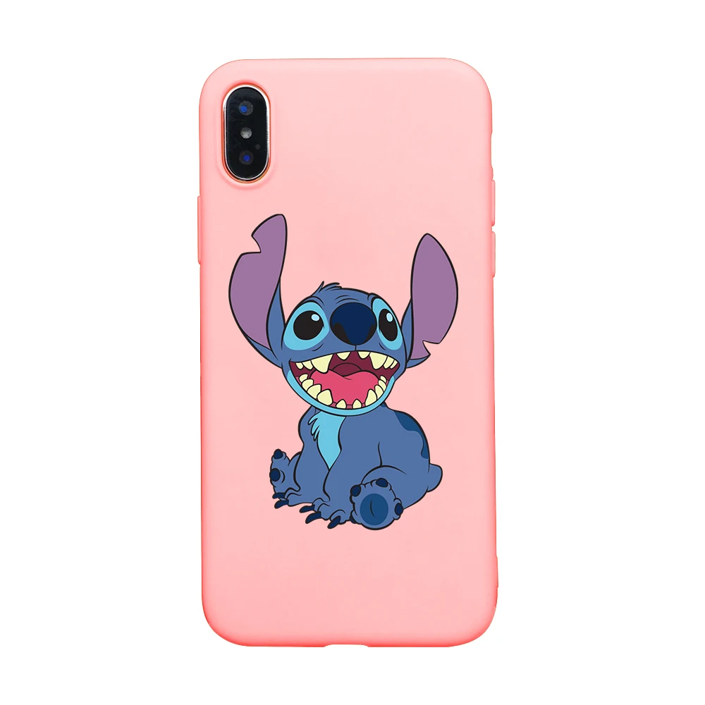 pink-4304 Милый чехол для телефона для iphone 8, 7, 6, 6s Plus, 5S, SE, Ститч, мультипликационный, разноцветный, мягкий, TPU, чехол для телефона для iphone X, XS, XSMAX, XR, чехол - Цвет: pink-4304