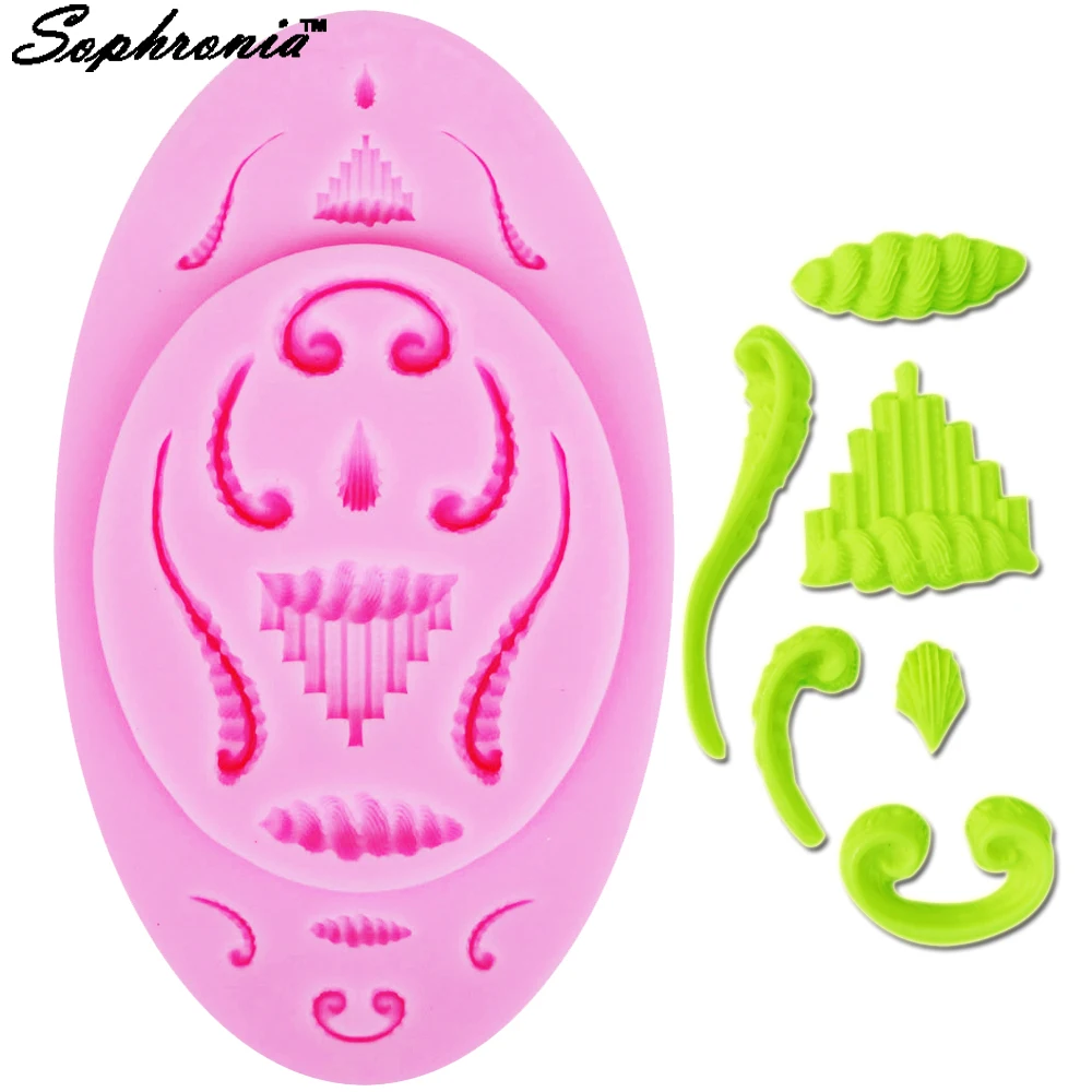 10PCS/SET European Fondant Retro Relief Silicone Lace Mold Gumpaste Chocolate Clay Candy Mold