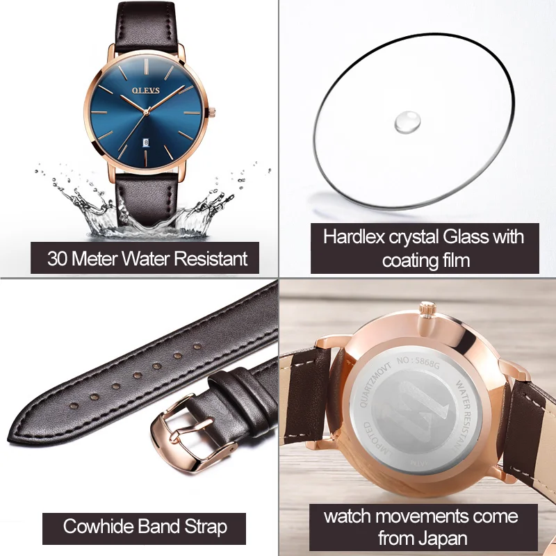 2017 Luxury Brand Lover's Watches Pair Waterproof Couples Black and White Watches Genuine leather Wristwatches Relogio Feminino
