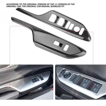 

4Pcs Carbon Fiber Style Door Handle Armrest Windon Switch Panel Trim Cover for Honda Civic 2016 2017 right hand drive