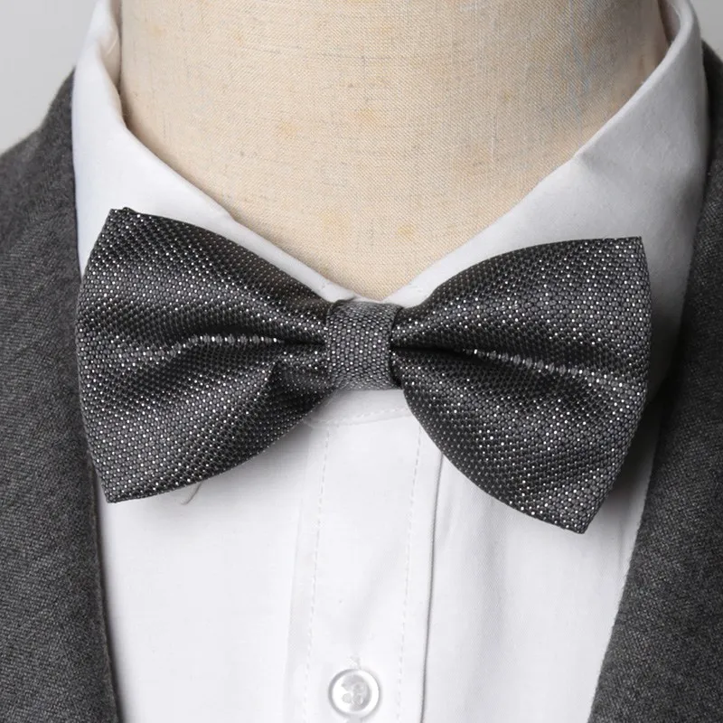 Мужской галстук-бабочка, однотонная блестящая модная мужская одежда на свадьбу, платье для вечеринки, галстуки, галстуки gravatas ho, мужская рубашка, галстук-бабочка, галстук-бабочка, corbatas para hombre - Цвет: Темно-серый