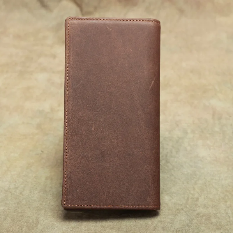 Высококачественный мужской кошелек из натуральной коровьей кожи 2019, мужской длинный стильный мужской бумажник в винтажном стиле M9024