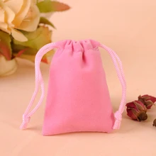 50 шт./партия 9x12 см Розовый Рождественский ювелирный бархатный подарок упаковка сумки на шнурке может индивидуальная печать логотипов