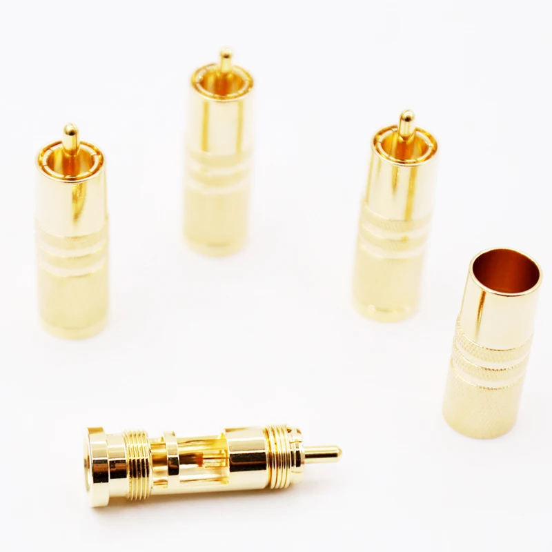 

HIFI audio 4pcs Cardas RCA 24K Gold plated Male GSMO RCA plug for RCA interconnect cable