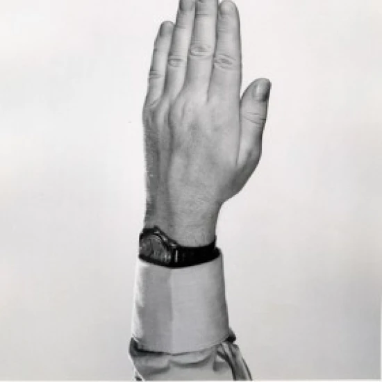Close-up of a person's hand wearing a wristwatch Poster Print (24 x 36)