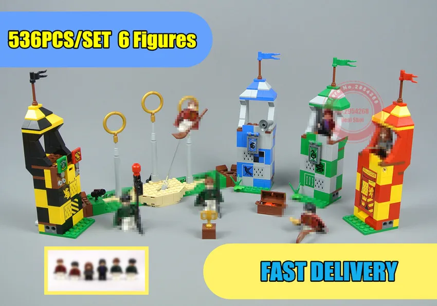 

New Superheroes Movie Hogwarts Quidditch Match fit harri Potter Building Blocks Bricks 75956 Toys xmas Christmas Gifts