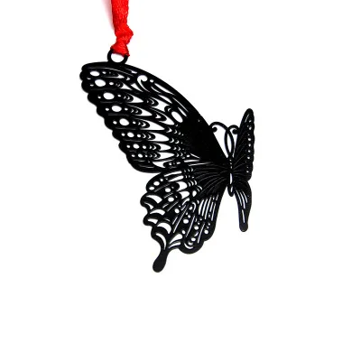 1 шт. милые Kawaii черная бабочка перо металлическая Закладка для книги бумага творческий прекрасный корейский Канцелярские подаро