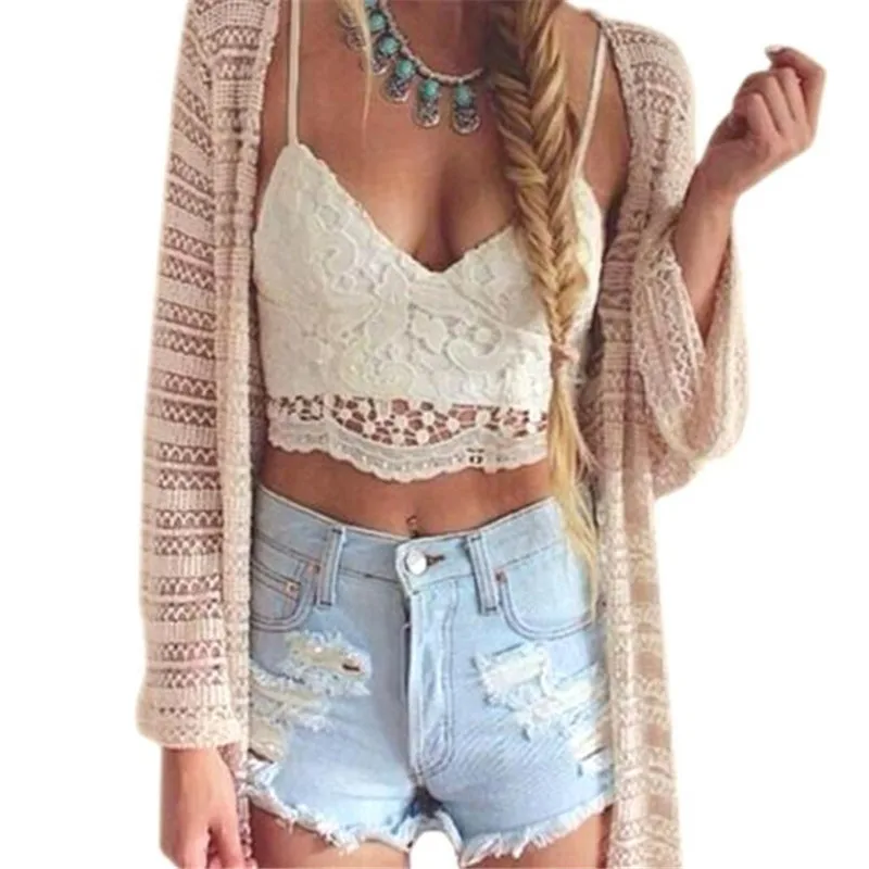 

snowshine YLIW Hot marking Women Crochet Tank Camisole Lace Vest Blouse Bralette Bra Crop Top free shipping