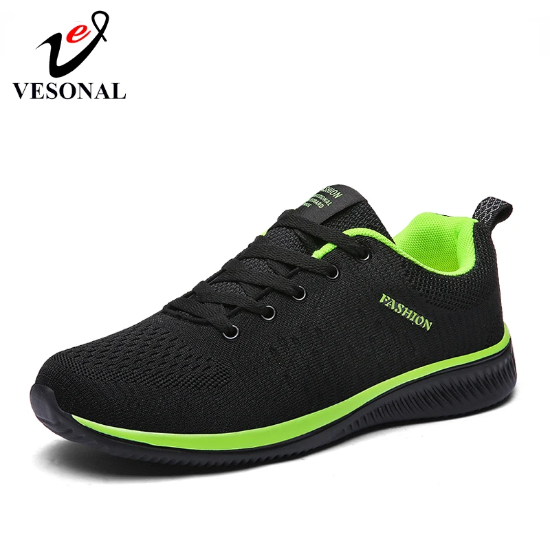 

VESONAL Brand 2019 Autumn Mesh Flyknit Sneakers Men Shoes Casual Lightweight Breathable Comfortable Walking Shoes Male Footwear