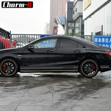 Edición 1 Estilo Gris Perla Color Del Vinilo Rocker Rayas para Mercedes Benz W117 C117 X117 CLA45 AMG CLA Puerta Lateral pegatinas