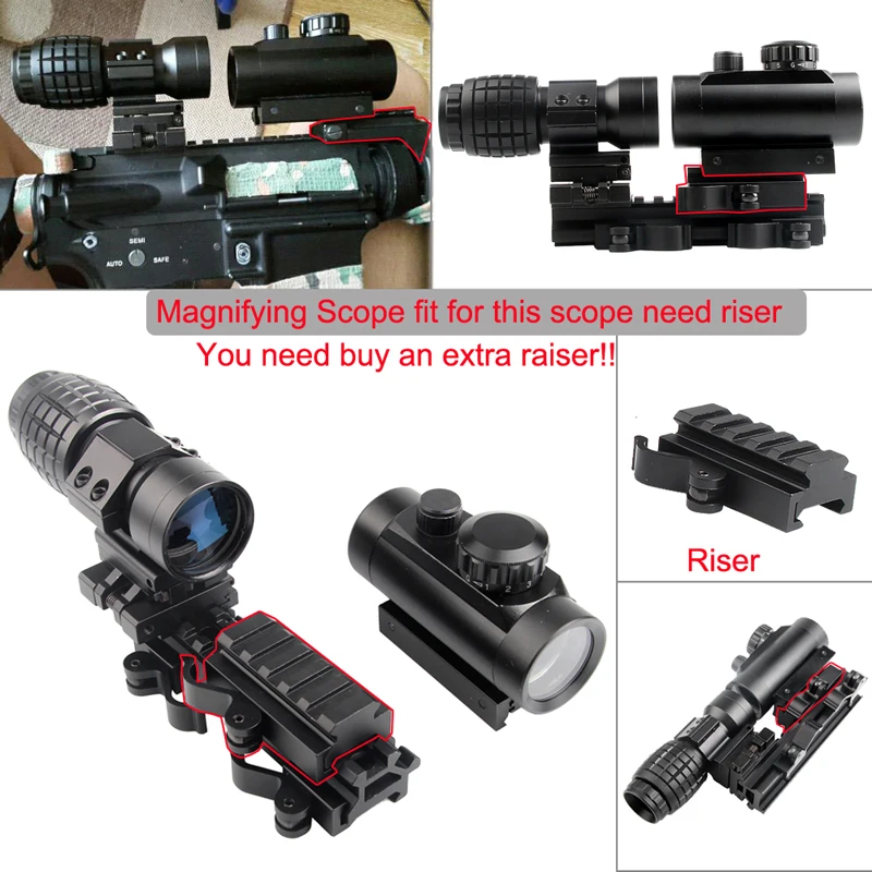 Airsoft 3X30mm Magnifying Scope Focus Adjusted With Flip Up Mount For Hunting Free Shipping RL6-0059-17