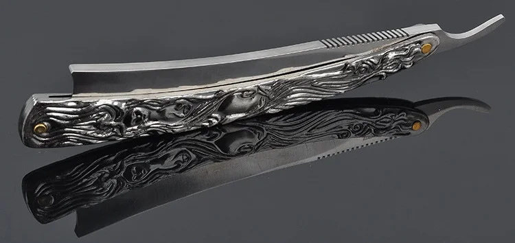 Professional Straight Edge Stainless Steel Shaper Barber Razor Folding Shaving Knife Aluminum Vintage Shaver