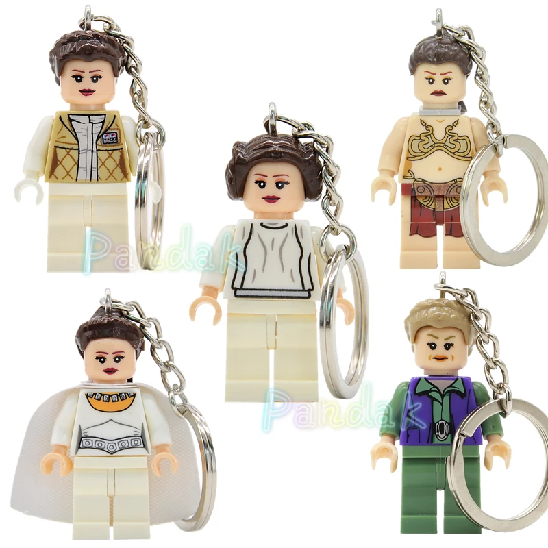 

Princess LEIA Figure Keychain For Key Custom DIY Ring Key Chain Building Blocks Models Toys Slave Leia