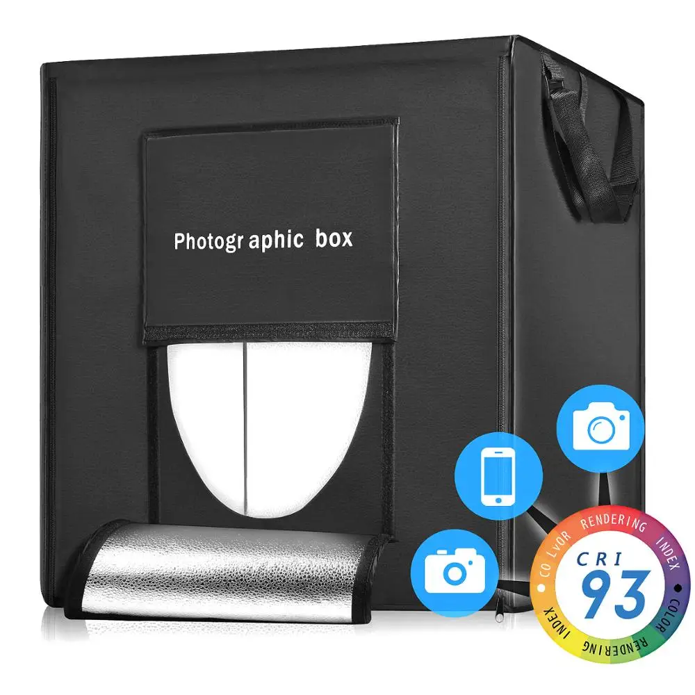 Comprar ZUOCHEN 40 50 60cm estudio fotográfico estudio de fotografía caja de luz de tiro tienda Kit con 3 fondos para fotografía