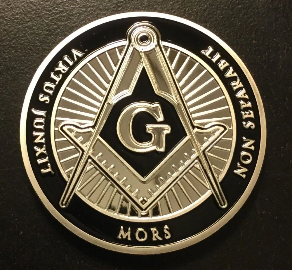 40 мм позолоченная масонская медаль МОНЕТА США Бесплатные и принимаются Каменщики США Mors Non Separabit Virtus Junxit памятные