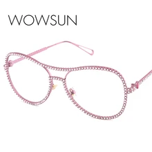 WOWSUN брендовая оправа для очков Для мужчин Круглый близорукость оптическое зеркало очки для Для женщин Компьютер очки ретро металлические очки A068