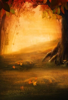 

HUAYI Autumn Forest In Fall Autumn Valley With Mushrooms photography filming photobooth banner Newborn Backdrop XT4196
