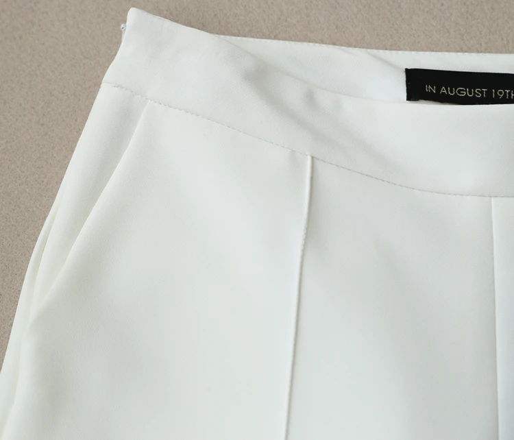 Повседневные брюки женские летние новые высококачественные микро-ла девять брюки белые модные большие размеры расклешенные брюки женские брюки