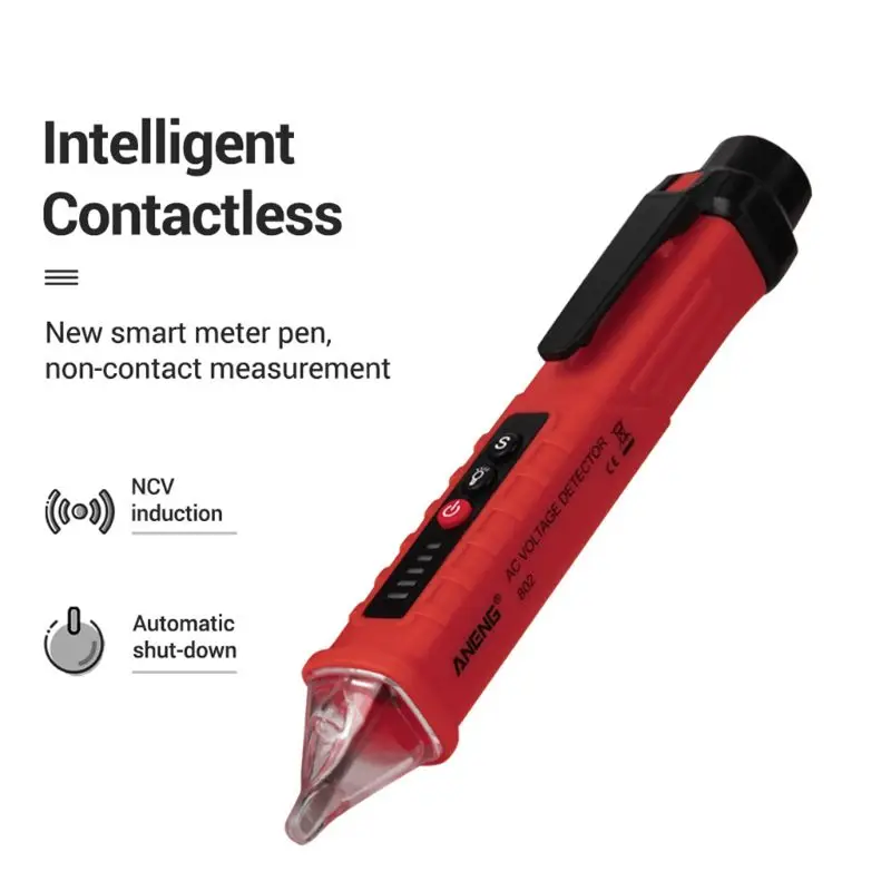 Vd802 Senza Contatto Rilevatore Di Tensione Ac Tester Del Tester 12V-1000V Di Stile Della Penna Di Indicatore Elettrico Led Presa Ac A Induzione Tensi