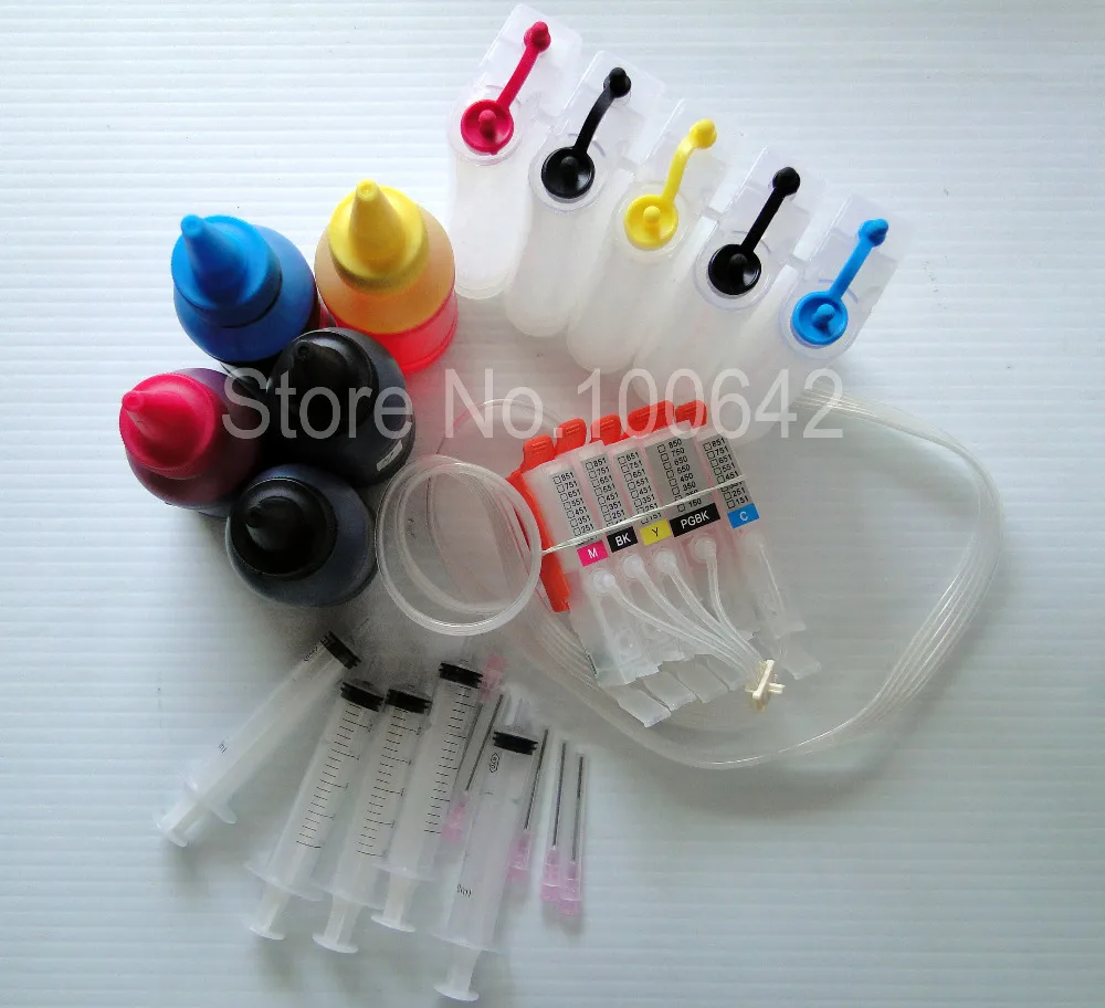 

CISS ink cartridge PGI-750 CLI-751 for Canon PIXMA MG5470 MG6370 IP7270 MX727 MX927 + 5 Bottle Dye ink