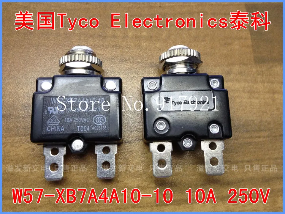 [Zob] Tyco W57-Xb7A4A10-10 10A 250V Tyco Protezione Da Sovracorrente Assicurazione Interruttore Di Protezione Da Sovraccarico -- 50 Pz/Lotto