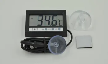 

10pc ST-2 LCD Digital Dual-Way Vehicle Thermometer Sensors / Clock Black Aquarium refrigerator car